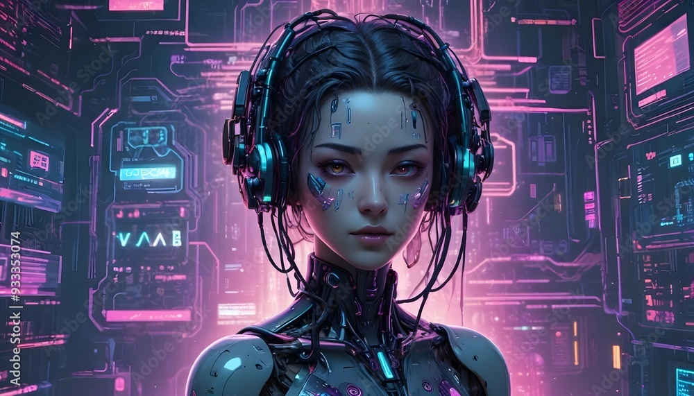 Futuristic Female AI Robot: AGI Representation with Human-Like Features Futuristic Female AI Robot: AGI Representation with Human-Like Features