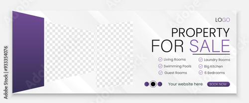 Real estate web banner and social media facebook cover template
