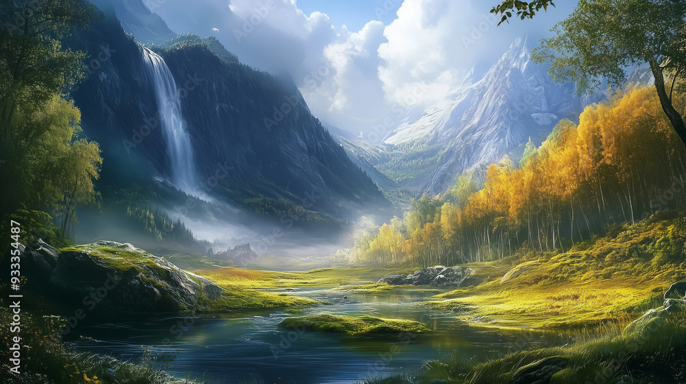Obraz premium Breathtaking landscapes, serene natural scenery.
