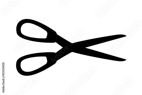 Scissors icon. Simple silhouette of open scissors. Scissors logo icon. Stock vector illustration isolated on a white background.