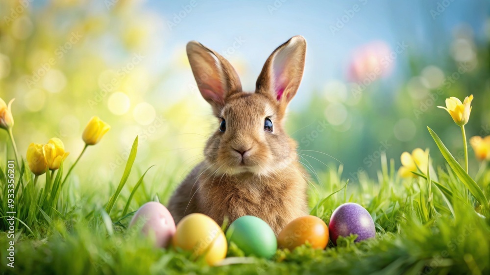 Fototapeta premium Glorious Easter celebration with bunny, Easter, celebration, bunny, holiday, festive, spring, colorful, eggs, joy, happiness