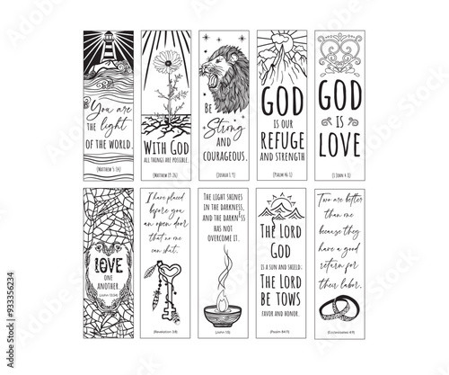 Bible Bookmarks Bundle, Christian Bookmarks Bundle, Coloring Bible Bookmarks, Journal Margins, Art Journaling Collage Sheet, Bible Verse Printable Activity, Bookmark Bundle, Coloring Bookmarks, Bookma