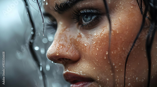 Close up of a woman's face ...