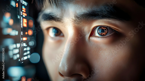 Close-up of a man's eye ref...