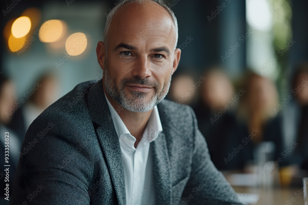 Capture a confident executive leading a team meeting in a modern boardroom Capture a confident executive leading a team meeting in a modern boardroom