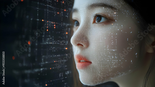 Close-up of a woman's face ...