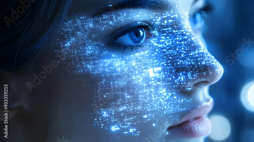 Close-up of a woman's face ...