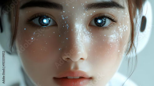 Close-up of a woman's face ...