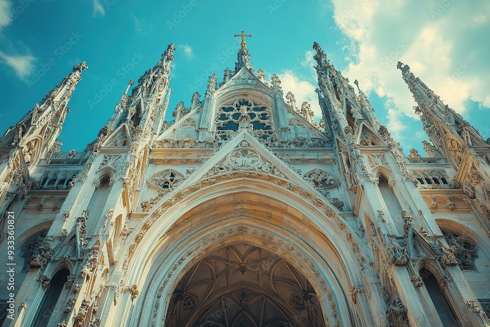 Obraz premium Delve into the dramatic spires and ornate details of medieval masterpieces