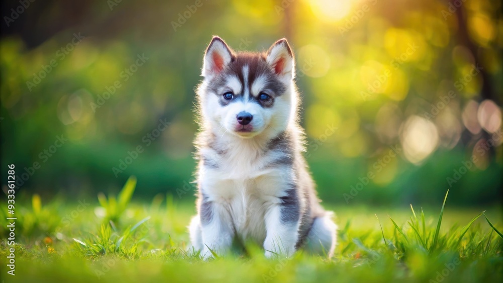 Adorable siberian husky puppy sitting on grass, puppy, dog, siberian husky, pet, cute, fluffy, playful, purebred, young, canine Adorable siberian husky puppy sitting on grass, puppy, dog, siberian husky, pet, cute, fluffy, playful, purebred, young, canine