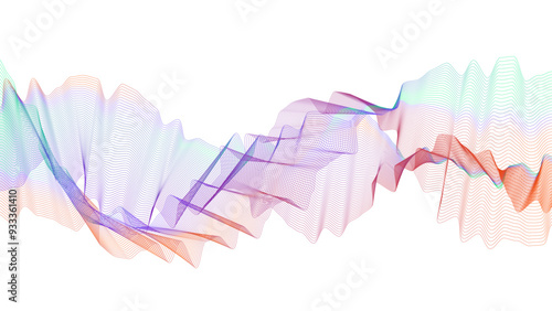 ウェーブの背景（アブストラクト・曲線・幾何学模様・湾曲・サウンドウェーブ）