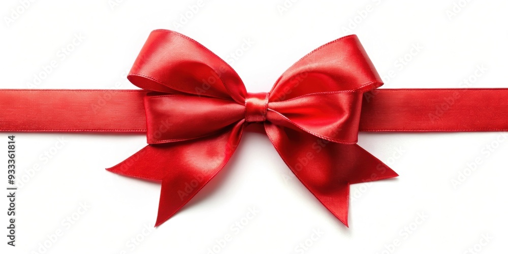 Red bow with ribbon on white background, red, bow, ribbon, gift, present, decoration, holiday, celebration, special occasion Red bow with ribbon on white background, red, bow, ribbon, gift, present, decoration, holiday, celebration, special occasion