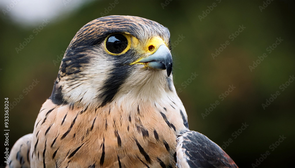 Obraz premium a Falcon, Capturing Its Sharp Beak and Powerful Gaze