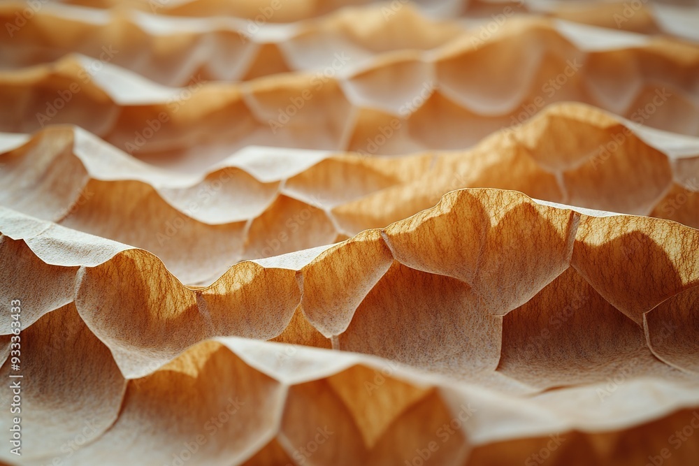 Eco-Conscious Honeycomb Paper Wrap Brown Texture Background Eco-Conscious Honeycomb Paper Wrap Brown Texture Background