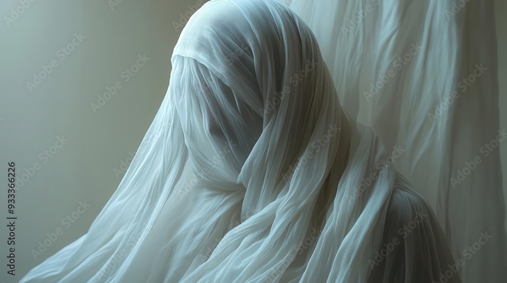 ethereal portrait of androgynous figure shrouded in diaphanous fabric soft diffused lighting creates dreamlike atmosphere and subtle shadows ethereal portrait of androgynous figure shrouded in diaphanous fabric soft diffused lighting creates dreamlike atmosphere and subtle shadows