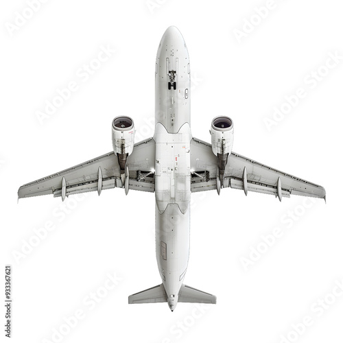 [Transparent Background PNG]Bottom View of Airplane Isolated on White Background
