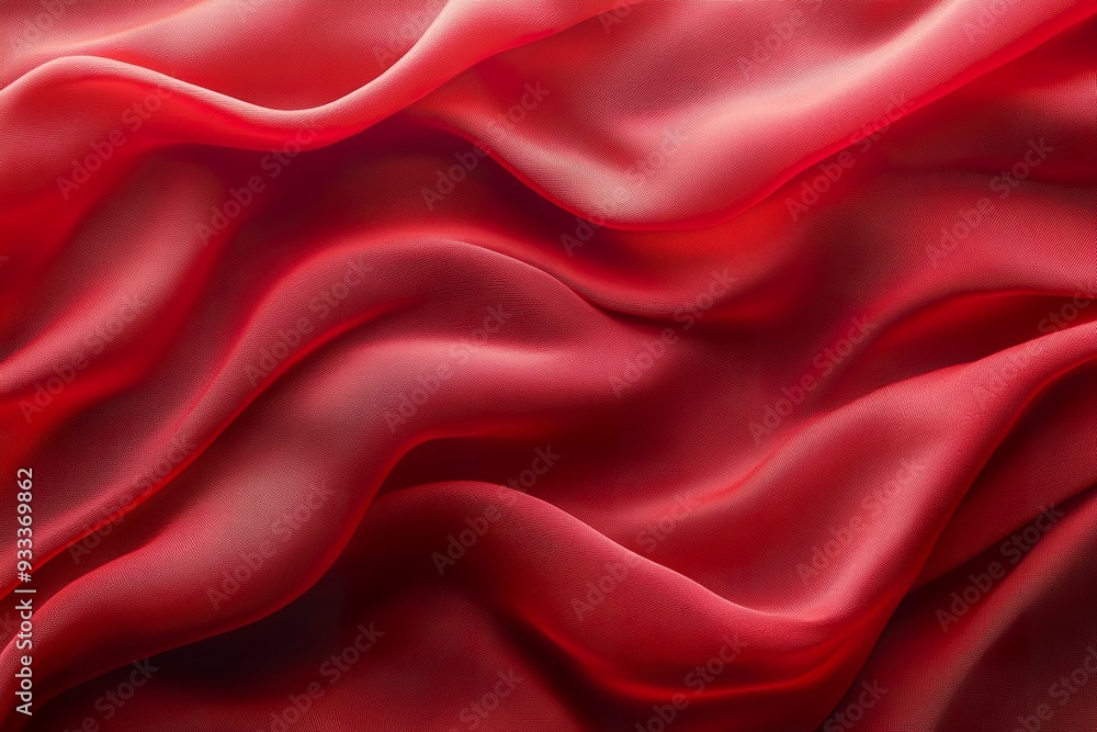 Obraz premium Flowing Red Fabric with Subtle Wave Texture Abstract Background
