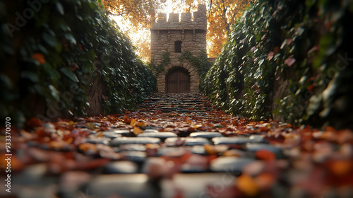 Cobblestone path leading to...