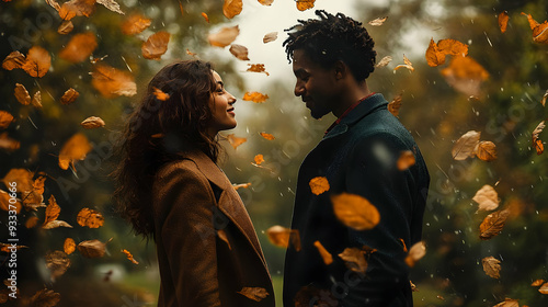 Couple in love gazing at ea...