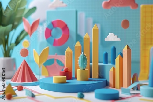 animated infographic featuring 3D elements that highlight key data points and trends. Use dynamic visuals, interactive charts, and smooth transitions to represent complex information in a clear, visua