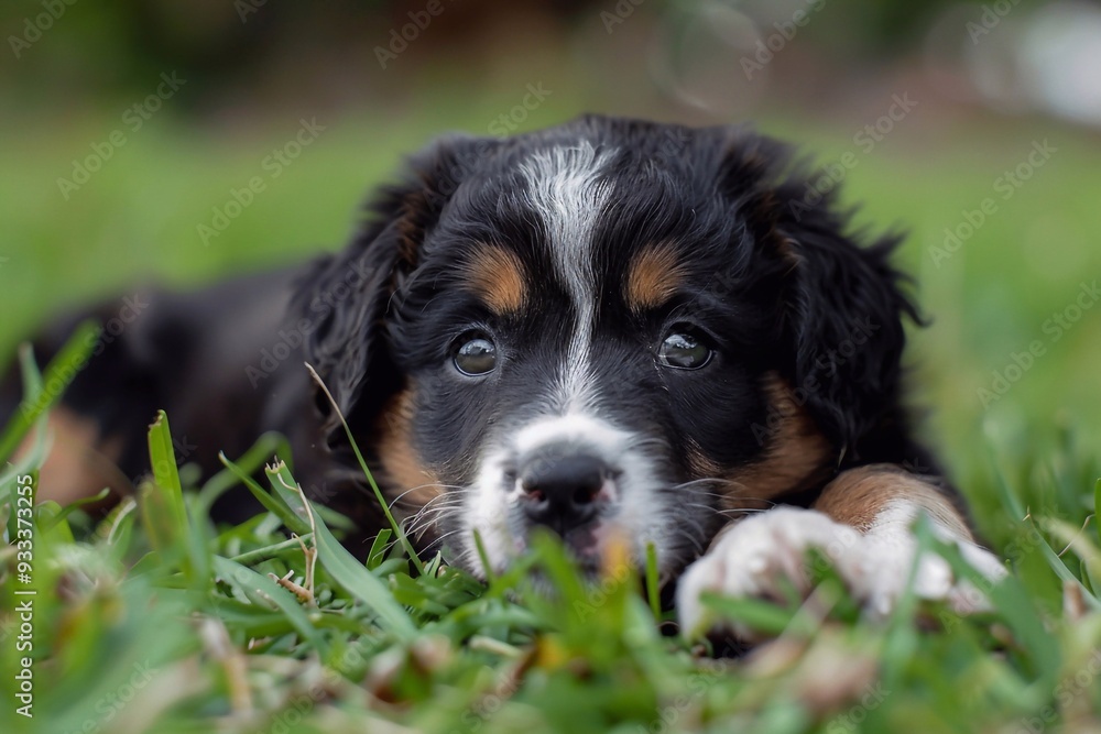 bernese mountain dog in grass bernese mountain dog in grass