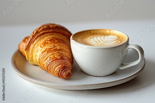 cup of coffee and croissant