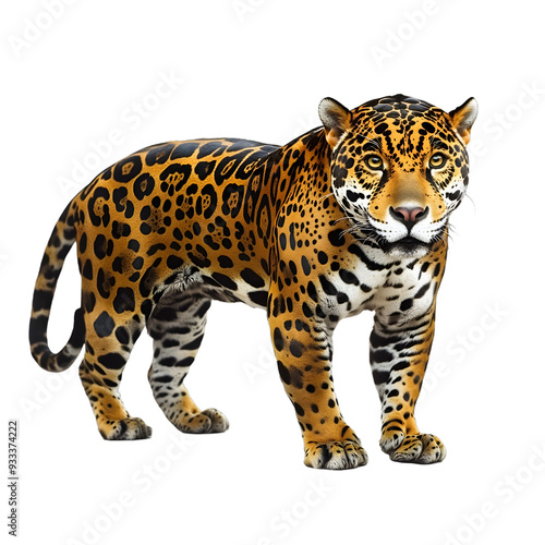 [Transparent Background PNG]Jaguar Standing Against White Background