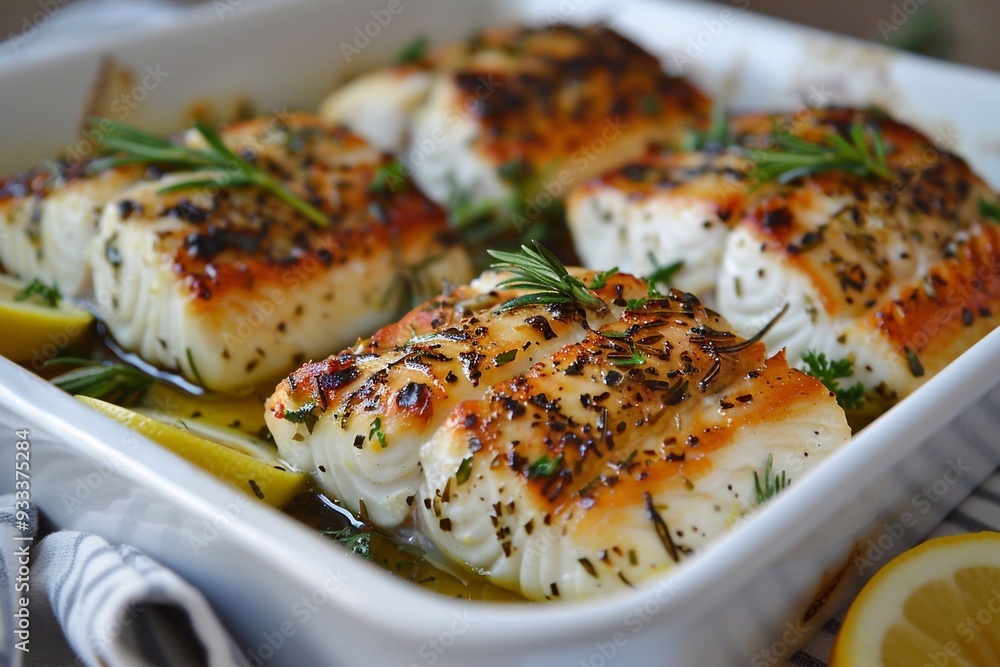 grilled salmon steak. Baked fish with lemon and herbs grilled salmon steak. Baked fish with lemon and herbs