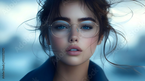 Portrait of a young woman w...