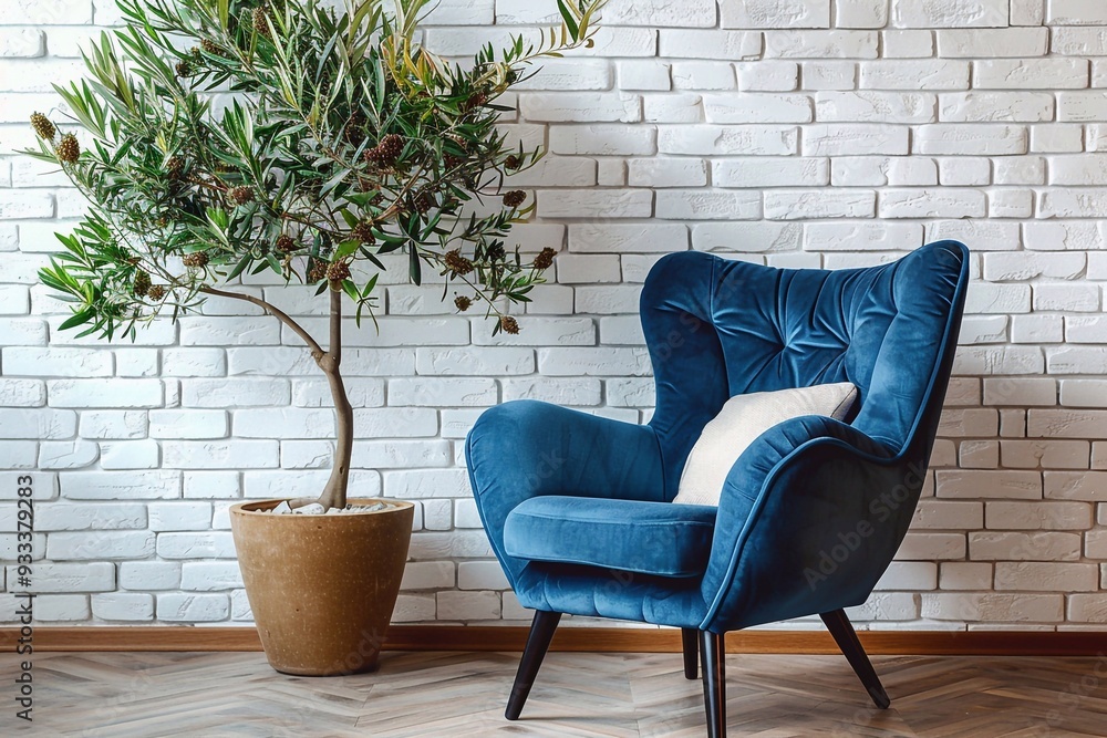 Obraz premium Blue armchair in a room