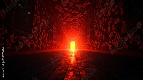 Haunting Gaze - Cursed Painting in Dimly Lit Room with Eyes Following Viewer, Copy Space for Text, Selective Focus, Ultra HD