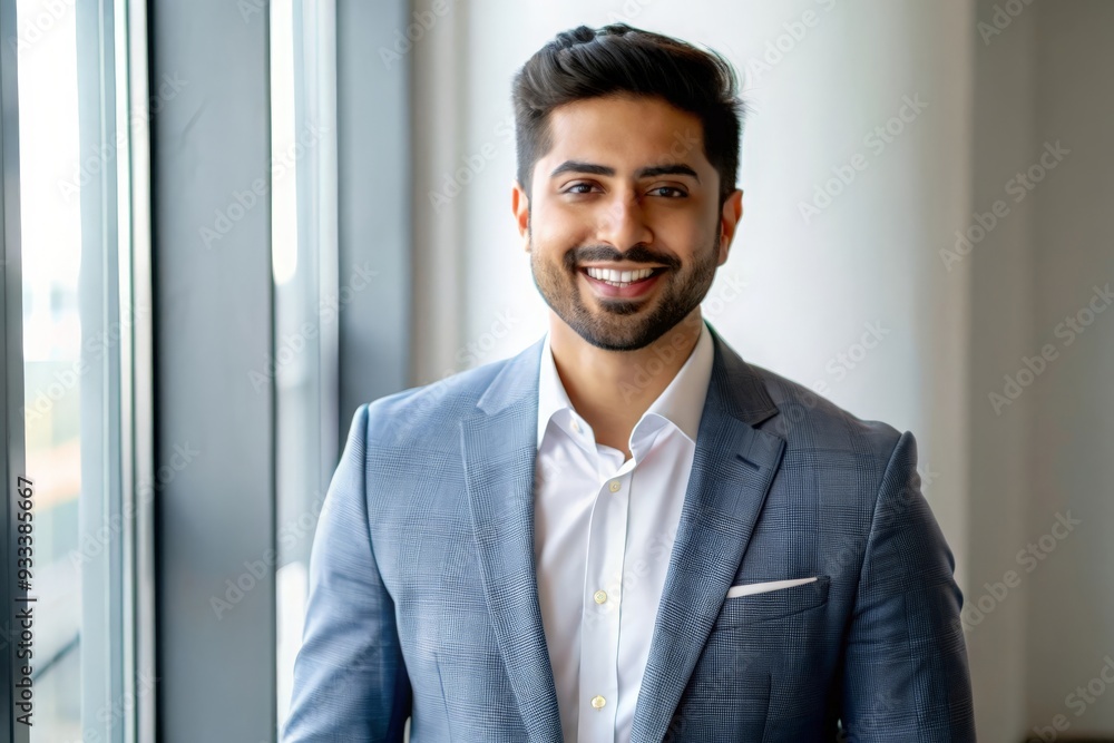 Successful Indian Entrepreneur - An Indian entrepreneur in a smart suit, smiling and looking proud of their achievements.
Successful Indian Entrepreneur - An Indian entrepreneur in a smart suit, smiling and looking proud of their achievements.