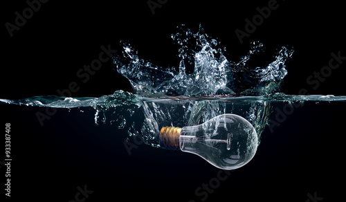 Creative water splash on a Led bulb