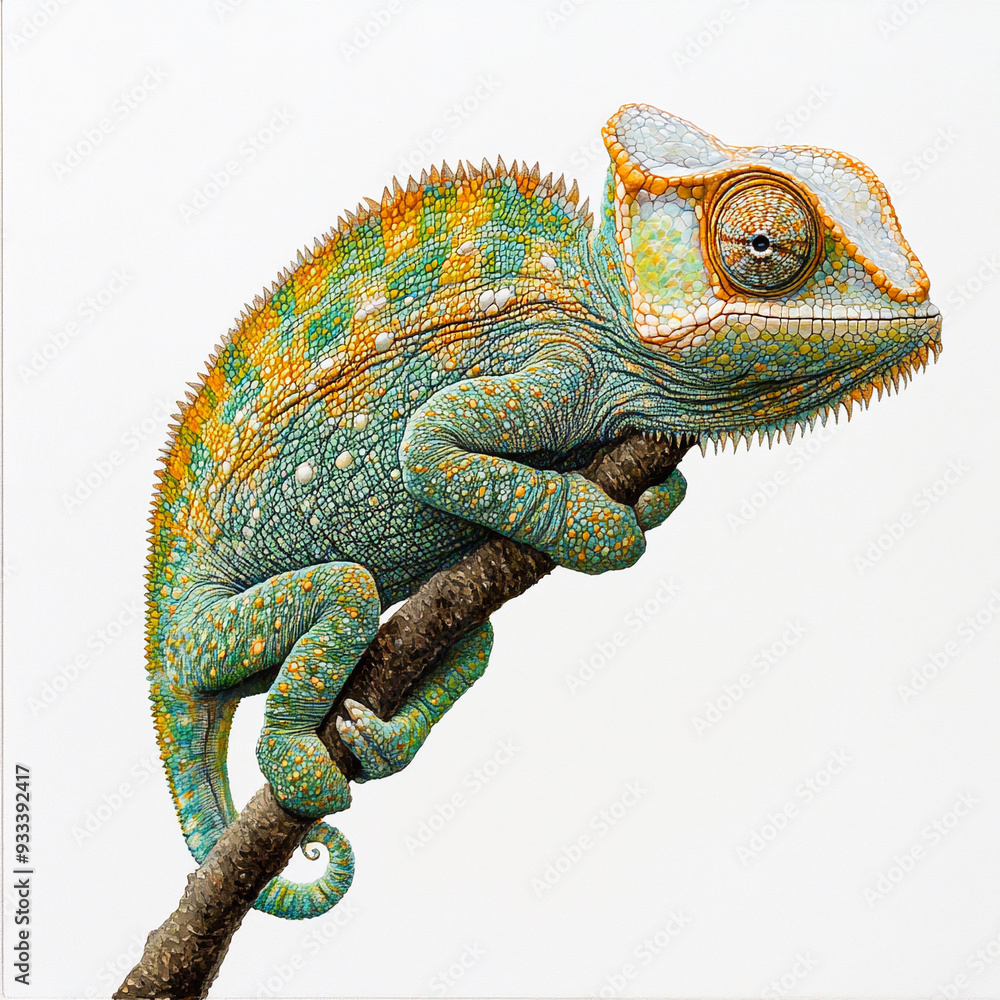 Obraz premium chameleon against white background 