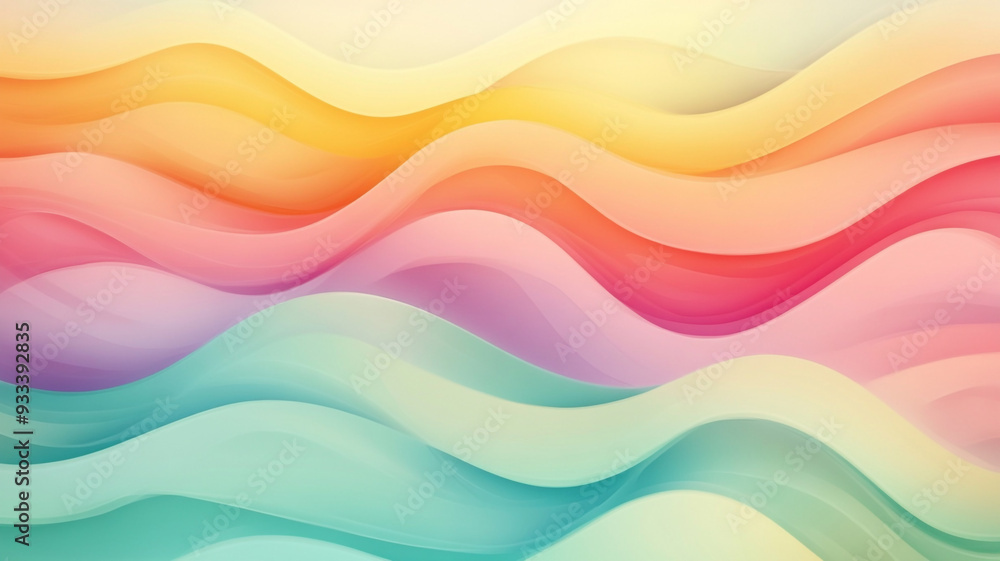 Colorful wavy patterns in soft pastel tones creating a serene abstract background Colorful wavy patterns in soft pastel tones creating a serene abstract background