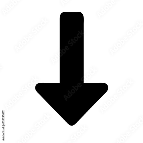a simple black arrow pointing downward on a white background