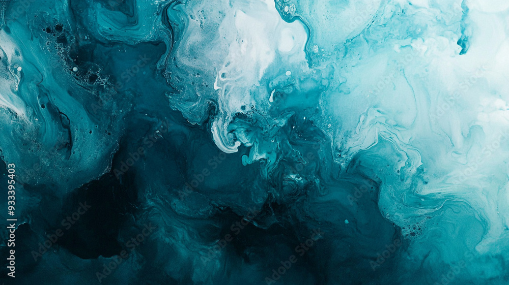 Abstract fluid art in shades of blue and white created with swirling paint techniques Abstract fluid art in shades of blue and white created with swirling paint techniques