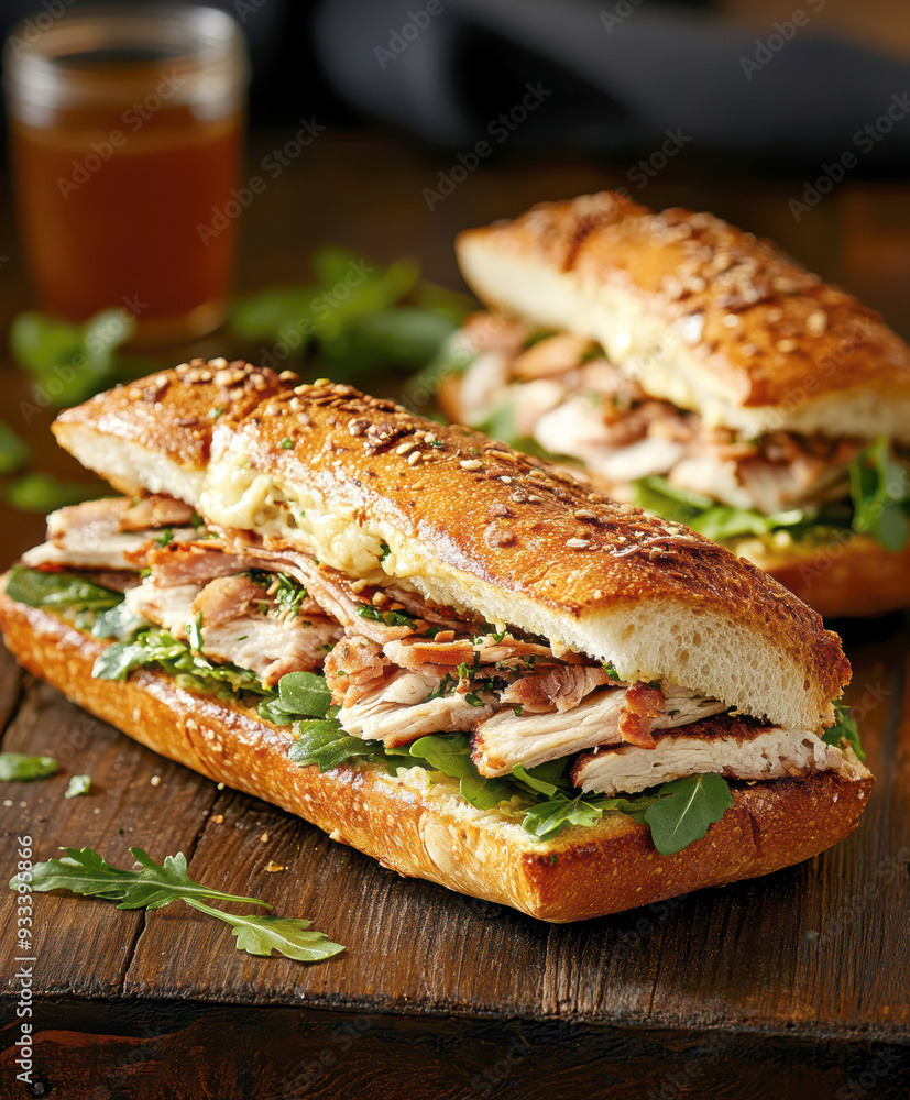 sandwich, presenting the dish in its authentic form. AI generative sandwich, presenting the dish in its authentic form. AI generative