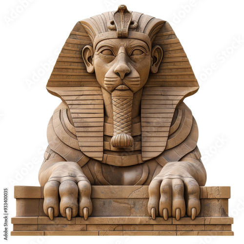 A detailed 3D rendering of the Great Sphinx of Giza, a famous ancient Egyptian monument.