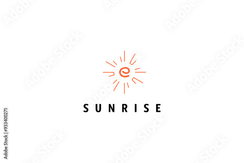 Template logo design solution with simple sun image