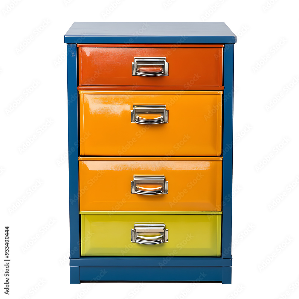 Colorful Filing Cabinet on white and transparent background Colorful Filing Cabinet on white and transparent background