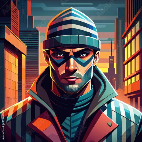 cartoon vector illustration of gangster