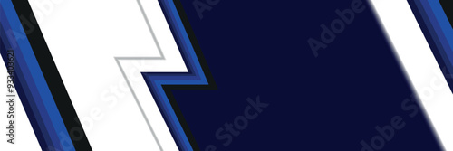 Abstract background with sharp blue and black geometric shapes on white