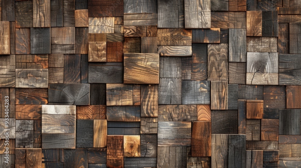 Wall made of varied wooden blocks. Seamless pattern. AI generated images. Wall made of varied wooden blocks. Seamless pattern. AI generated images.