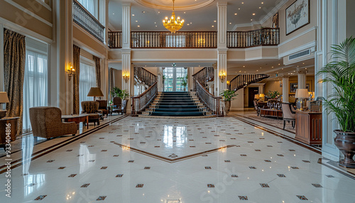 Classic Victorian Hotel Lobby Elegant and Luxurious 