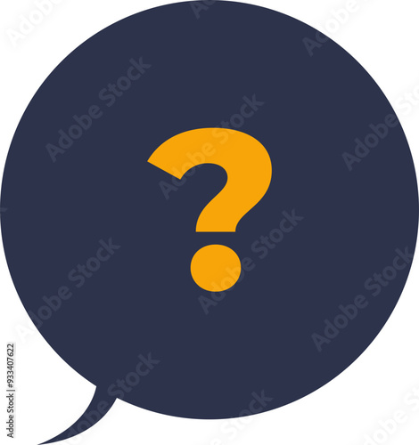 Dark speech bubble with a bright question mark, symbolizing inquiry or confusion.