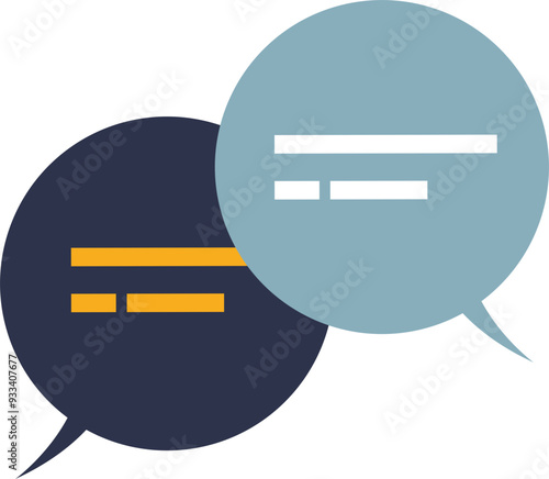 Two overlapping speech bubbles, symbolizing communication or dialogue.