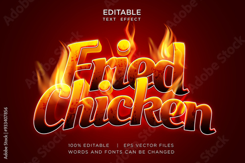 fried chicken editable text effect design