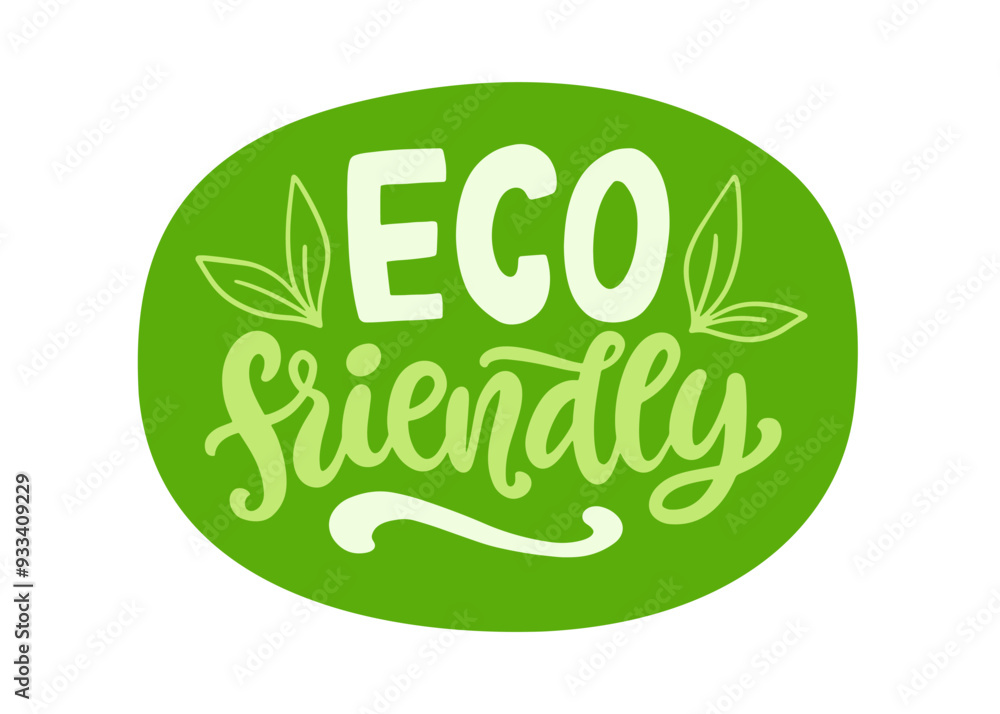 Eco Badge Organic Food Natural Vector Lettering Eco Badge Organic Food Natural Vector Lettering