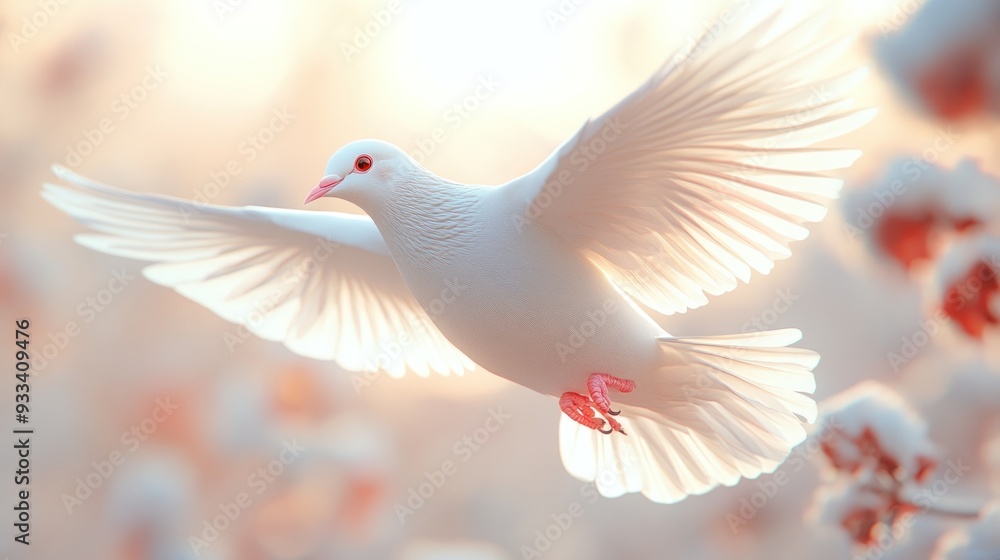 White Dove in Flight White Dove in Flight